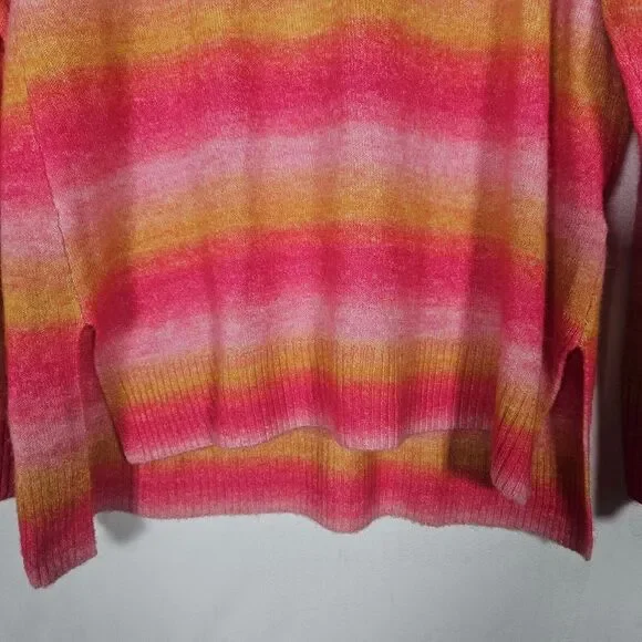 Gap Sweater L Multicolor Striped‎ Wool Blend Pullover Tunic Long Sleeve Preppy - Picture 5 of 12